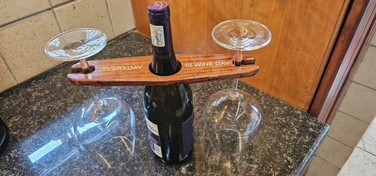 Wine bottle and 2 glass carrier
